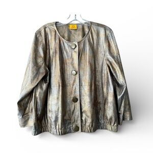 Ruby Rd. Metallic Gold-Silver Jacket Size L-XL